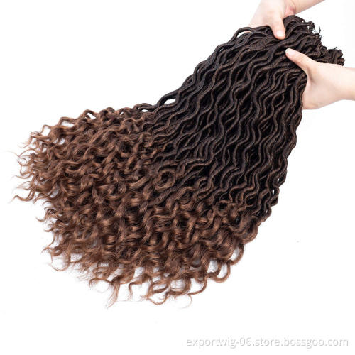 Wholesale jumbo braid wavy synthetic curly crochet braid hair dreadlocks goddess faux locs